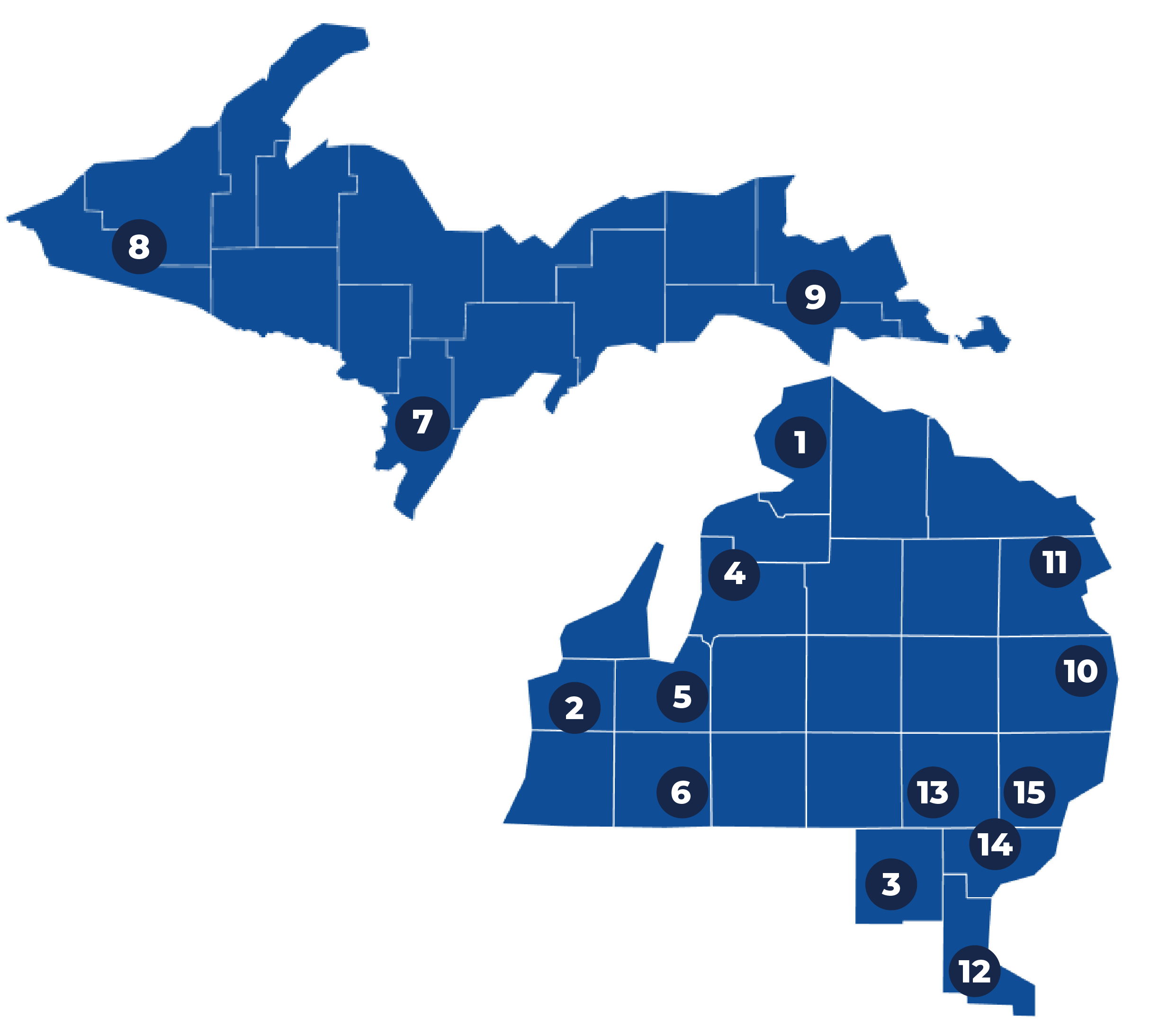 Map of Michigan FFA Region VI